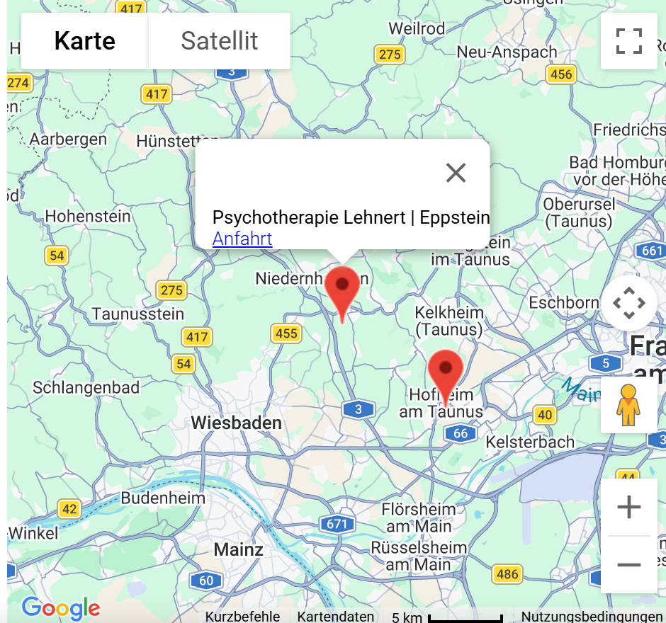 Karte: Praxisstandort Kirschgartenstr. 6, 65719 Hofheim am Taunus